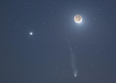 تصویر روز ناسا: دیدار دنباله دار، ماه، مشتری و اورانوس!