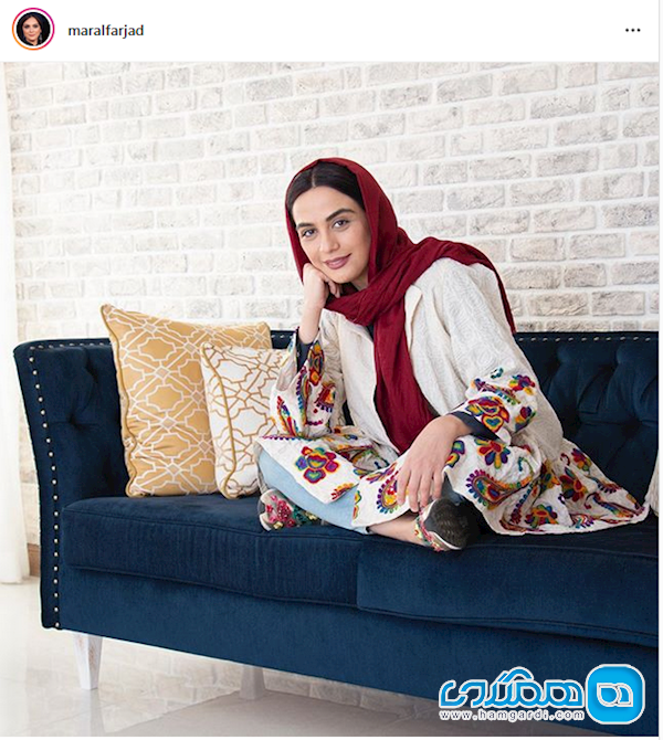 مارال فرجاد با لباس طرح ایرانی عکس مارال فرجاد با لباس طرح ایرانی