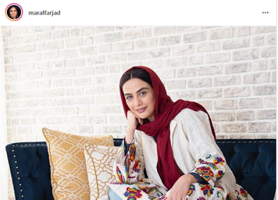 مارال فرجاد با لباس طرح ایرانی